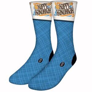 Happy Hanukkah Plaid Adult Socks - NEW Fast Ship